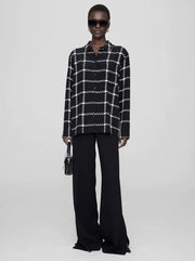 Aspen Plaid Button-Up Shirt - Black/White