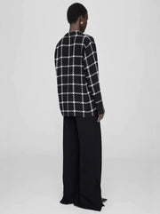 Aspen Plaid Button-Up Shirt - Black/White