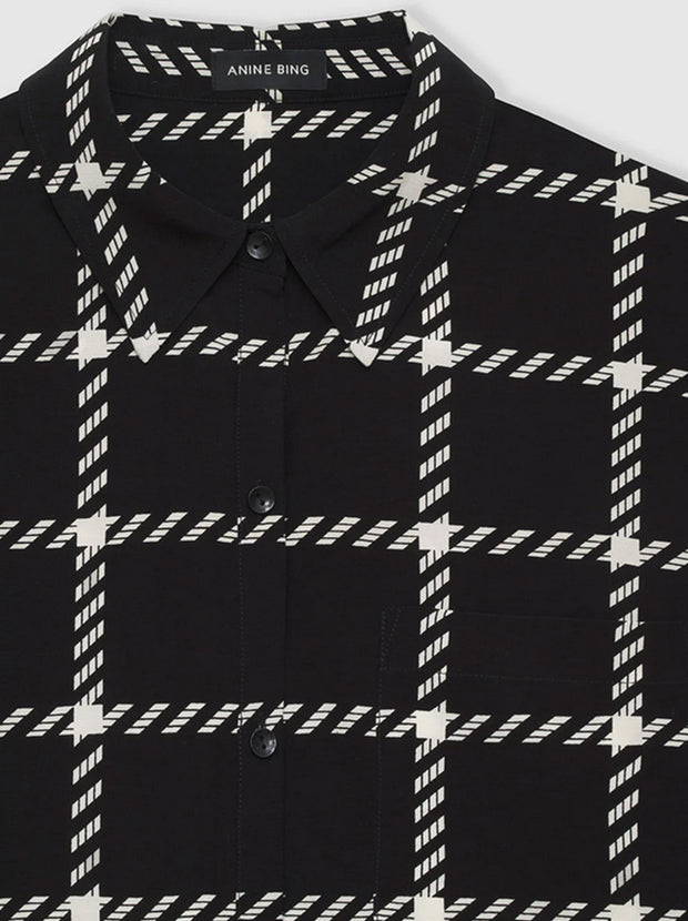 Aspen Plaid Button-Up Shirt - Black/White