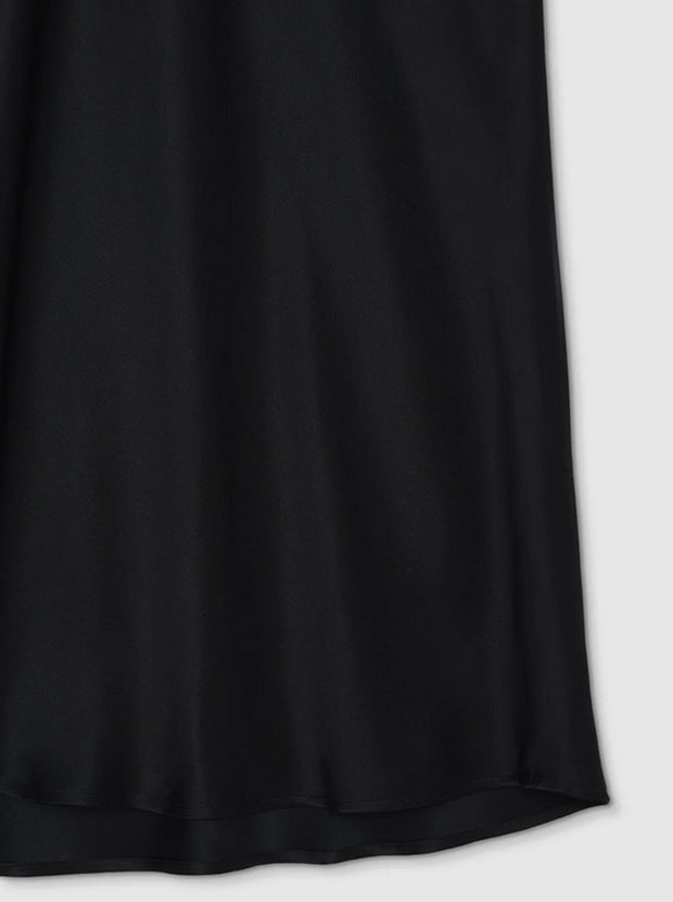 Bar Silk Maxi Skirt - Black