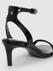 Cora Heeled Sandals - Black Embossed