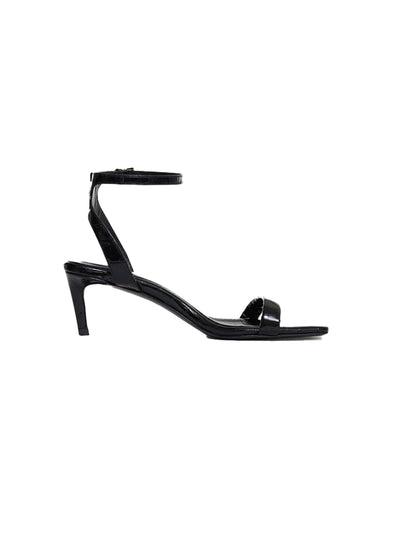 Cora Heeled Sandals - Black Embossed