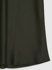 Bar Silk Skirt - Dark Olive