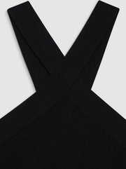 Brea Crisscross Neck Top - Black