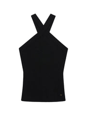 Brea Crisscross Neck Top - Black