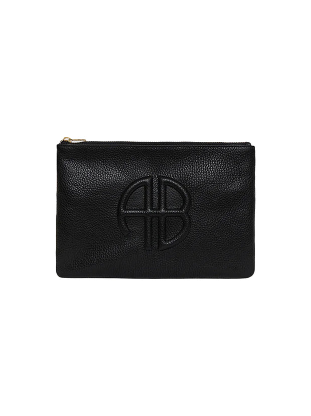 Lili Leather Pouch - Black Pebbled