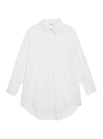 Mika Striped Cotton Shirt - White/Black