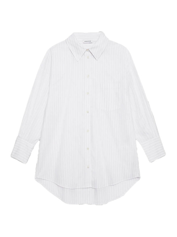 Mika Striped Cotton Shirt - White/Black