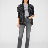 Banks Wool-Blend Cardigan - Grey Leopard