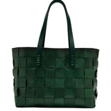 Japan Woven Leather Tote - Forest Green