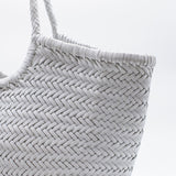 Nantucket Large Woven Leather Tote - White