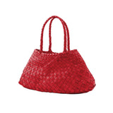 Santa Croce Large Woven Leather Tote - Poppy Red