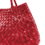 Santa Croce Large Woven Leather Tote - Poppy Red