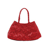 Santa Croce Large Woven Leather Tote - Poppy Red