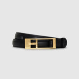 Elly Leather Belt - Smooth Black