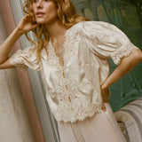 Idella Silk Satin Top - Candlelight