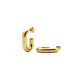 Chubby Oval Small Hoop Earrings - Gold