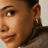 Chubby Oval Small Hoop Earrings - Gold