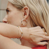 Lucy Williams Med Double Knot Hoops - Gold/Silver