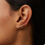Tennis Climber Stud Earrings - Gold