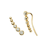 Tennis Climber Stud Earrings - Gold
