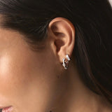 Lucy Williams Tennis Small Hoop Earrings - Silver