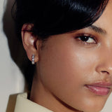 Tennis Small Hoop Earrings - Silver