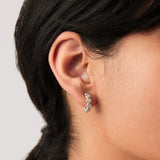 Tennis Small Hoop Earrings - Silver