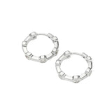 Lucy Williams Tennis Small Hoop Earrings - Silver