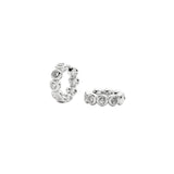 Tennis Small Hoop Earrings - Silver