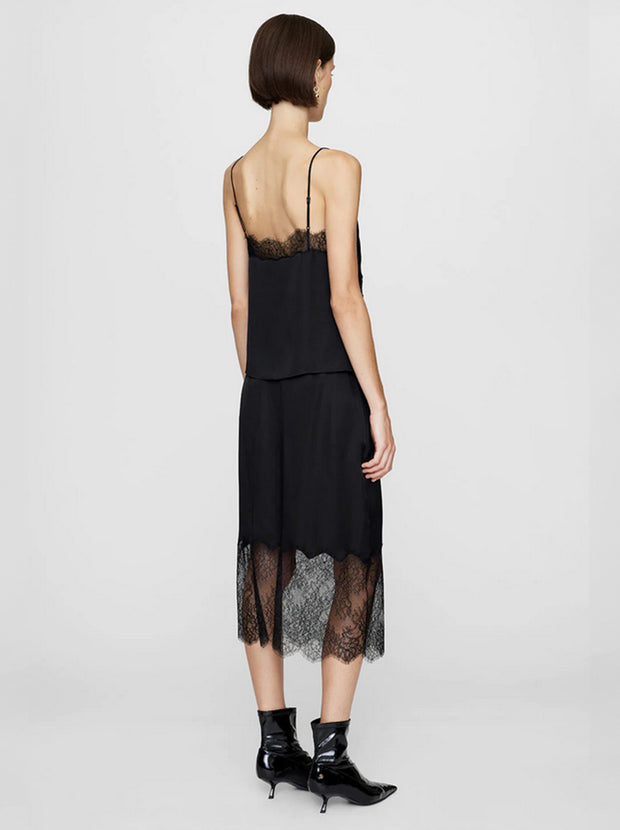 Amelie Silk-Blend Skirt - Black
