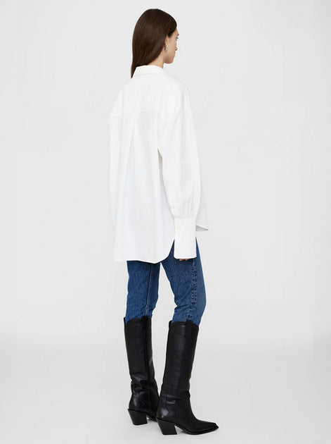 ANINE BING Maxine Oversized Cotton Shirt - White – Shop-Label