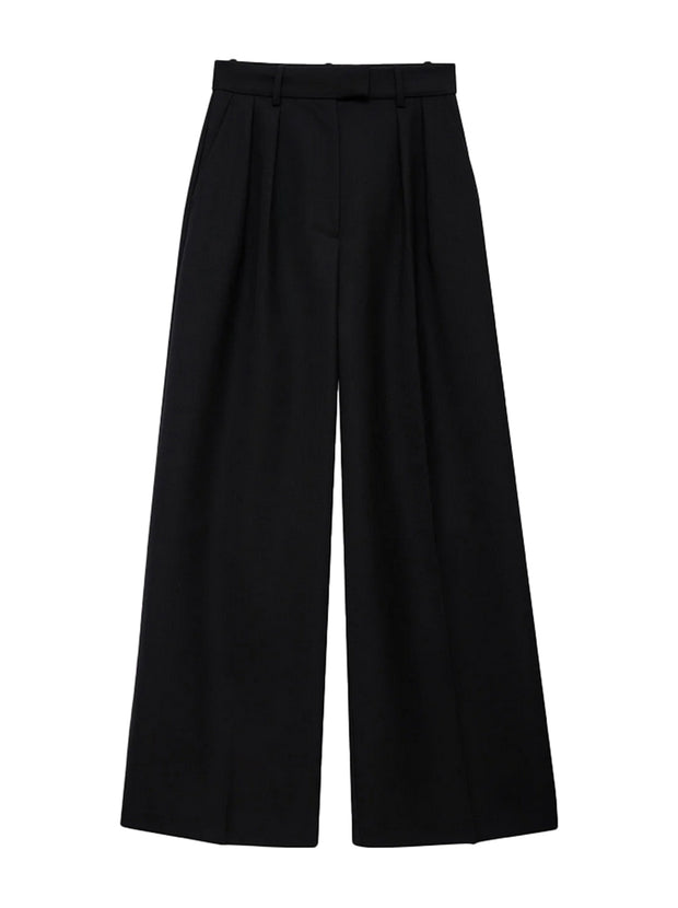 Lou Wool-Blend Trouser - Black