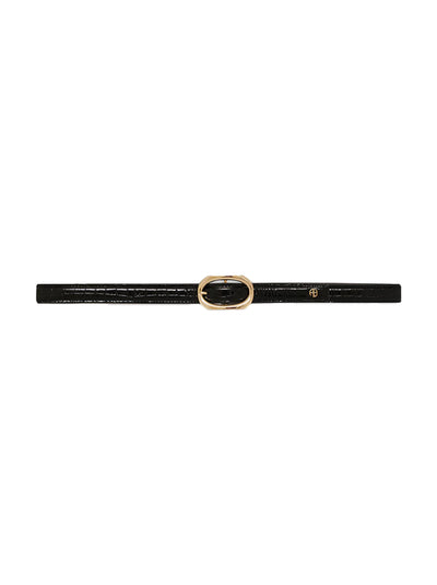 Mara Leather Belt - Black Embossed