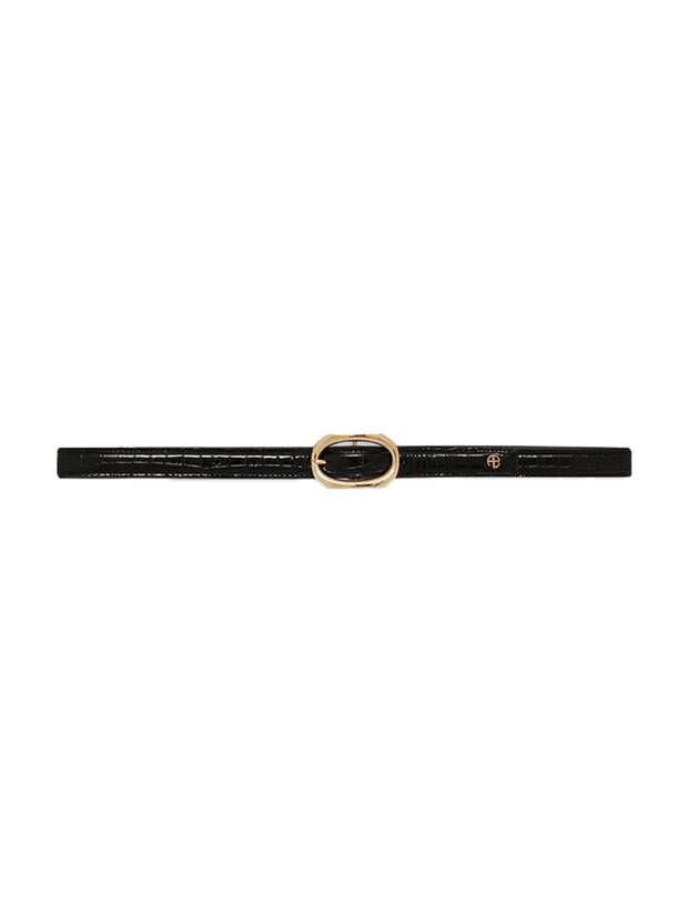 Mara Leather Belt - Black Embossed