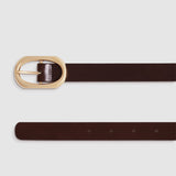 Small Signature Link Belt - Dark Brown With Gold