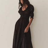 Ischia Poplin Dress - Black