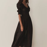 Ischia Poplin Dress - Black