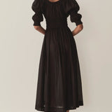 Ischia Poplin Dress - Black