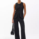Irina Ponte Long Vest - Black