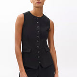 Irina Ponte Long Vest - Black