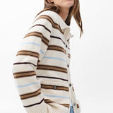 Peggy Striped Oversized Cardigan - Ivory Multi