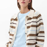 Peggy Striped Oversized Cardigan - Ivory Multi