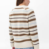 Peggy Striped Oversized Cardigan - Ivory Multi