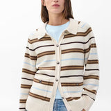 Peggy Striped Oversized Cardigan - Ivory Multi