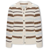 Peggy Striped Oversized Cardigan - Ivory Multi