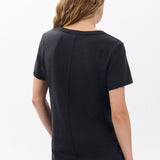 The Slub Vee Neck Tee - Black