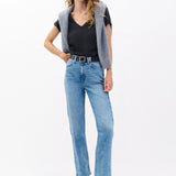 The Slub Vee Neck Tee - Black