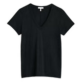 The Slub Vee Neck Tee - Black