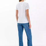 The Slub Vee Neck Tee - Bright White